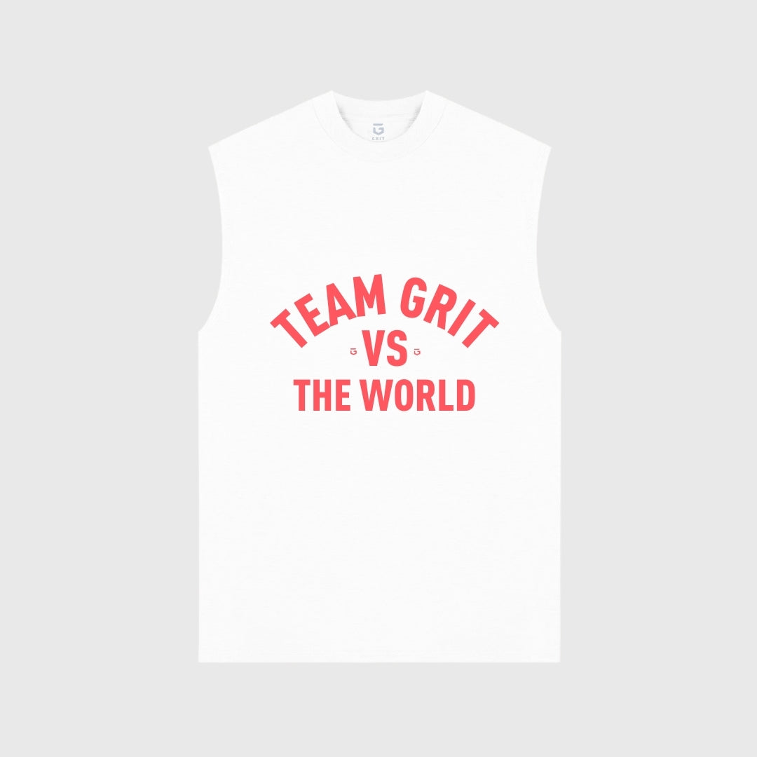 Camiseta Tank Team GRIT VS The World Blanca