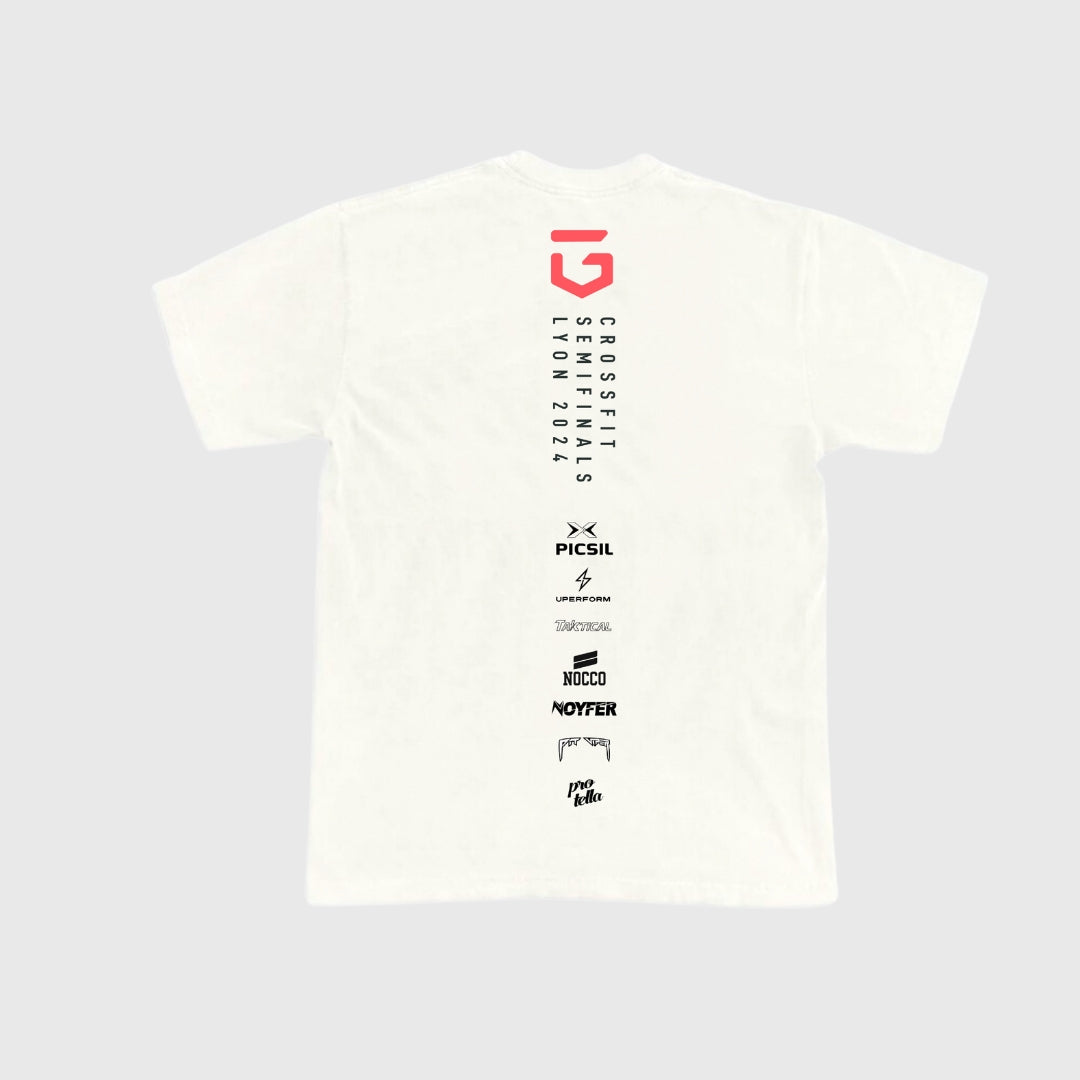 Camiseta GRIT CrossFit Semifinals Lyon 2024 Blanca